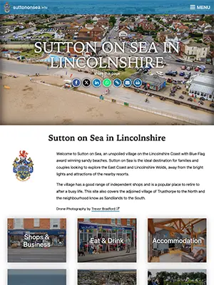 The website for Sutton on Sea, Lincolnshire